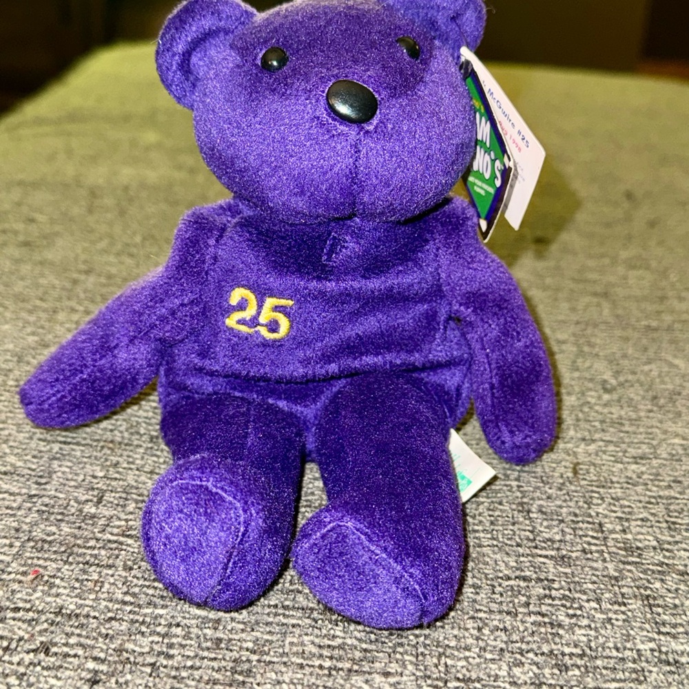 Ty Beanie Baby Mark McGwire #25 Purple Bear